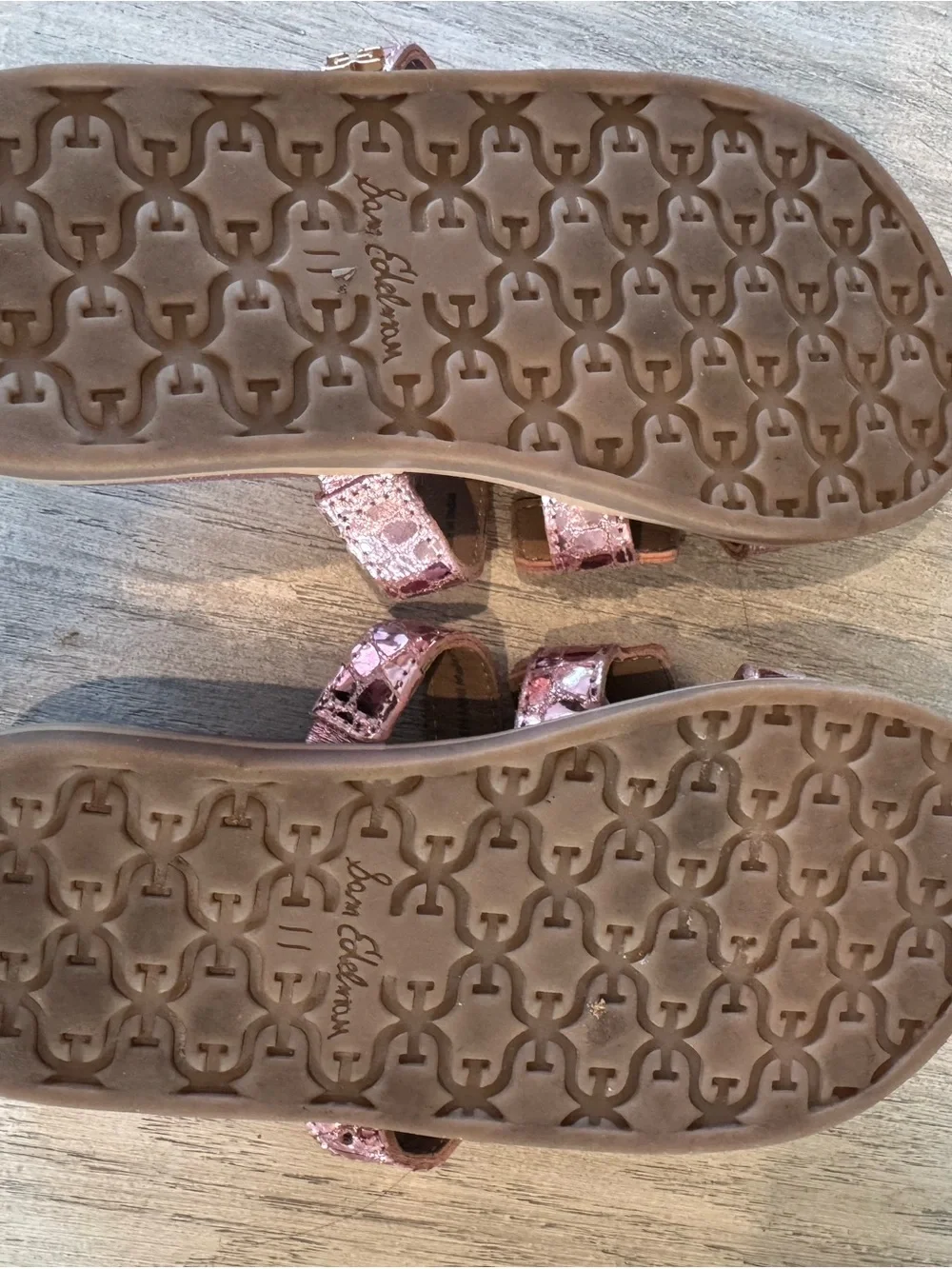 Girls' Metallic Rose Gold Slide Sandals - Kids Shoes